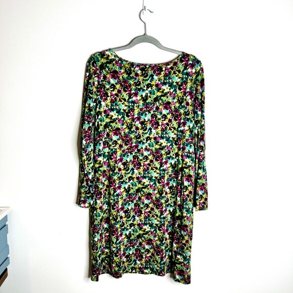 J. Jill WearEver Collection Dark Moody Florals Shift Dress Rayon Spandex Sz MP - Picture 5 of 5